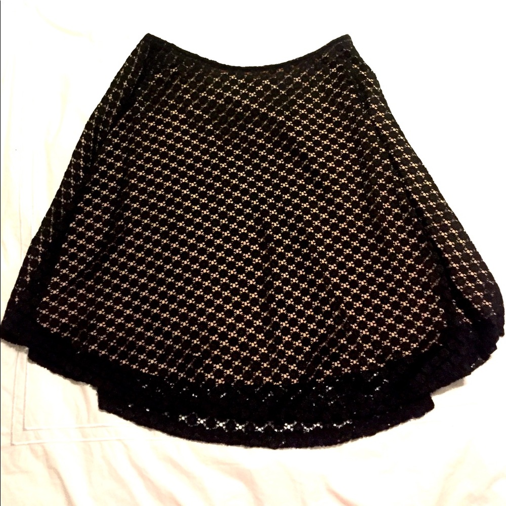 Potter’s Pot Black Perforated Overlay Skirt